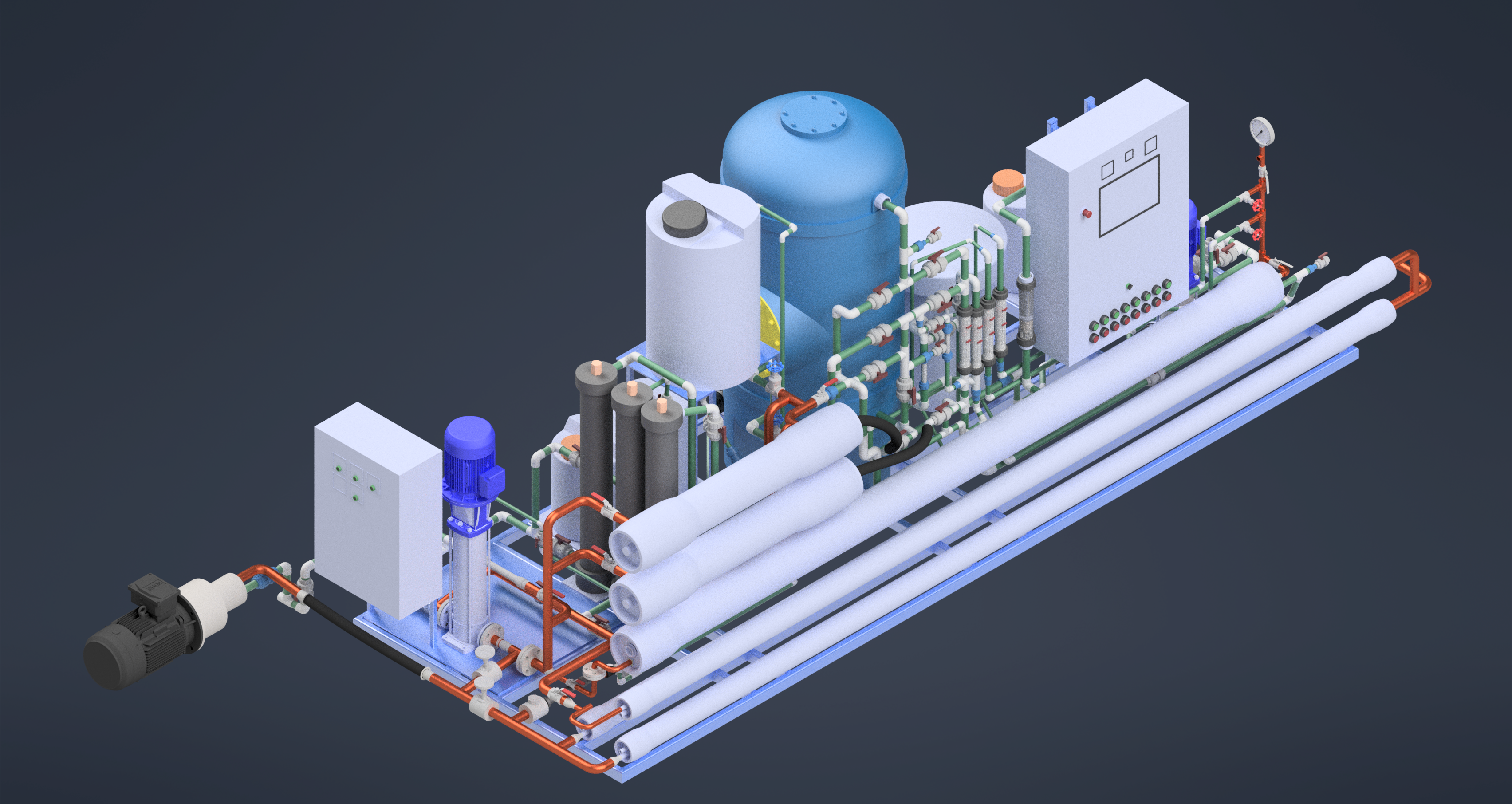 Modelo 3D de planta de ósmosis